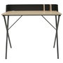 Home Deco Factory Escritorio Essentiel Negro para Oficina y Hogar con Agujero para Cables y Separadores - 90x50 cm