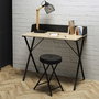 Home Deco Factory Escritorio Essentiel Negro para Oficina y Hogar con Agujero para Cables y Separadores - 90x50 cm