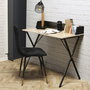 Home Deco Factory Escritorio Essentiel Negro para Oficina y Hogar con Agujero para Cables y Separadores - 90x50 cm