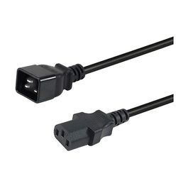 EQUIP 112141 Cable de Alimentación C20 a C13, 3 m, Negro, H05VV-F3G, 250 V, 16 A