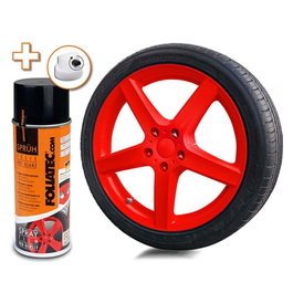 Foliatec FO2058 Goma Líquida para Personalización - Rojo Brillante 400 ml - Acabado Removible y Resistente para Llantas y Piezas de Tuning