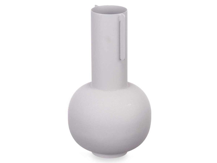 GIFTDECOR Jarrón Acero Forma Gris Pastel 14x28x14 cm (Set de 6)