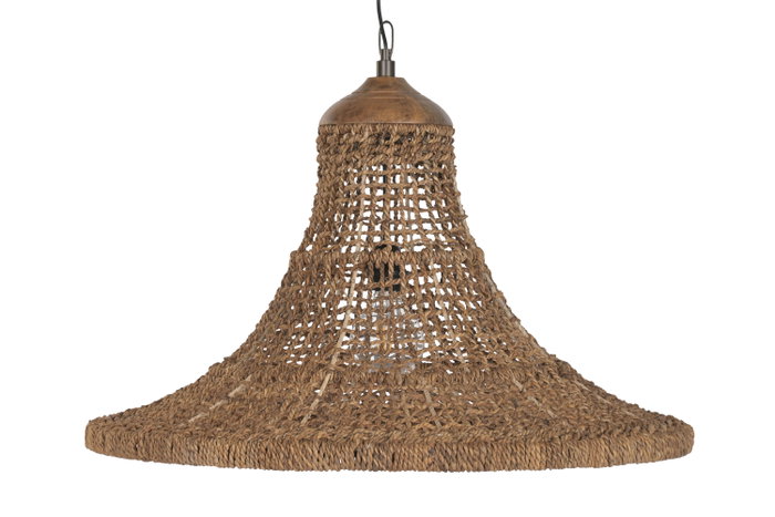 DKD Home Decor Lámpara de Techo de Fibra Natural Hecha a Mano DKD Home Decor Lámpara de Techo de Fibra Natural Hecha a Mano