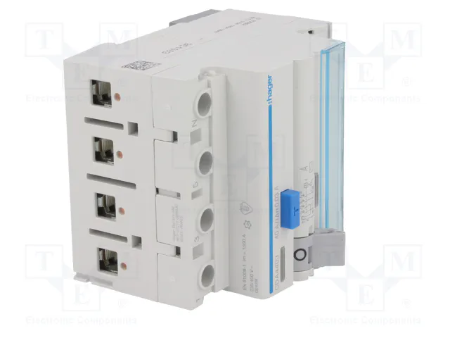 Hager RCCB Interruptor diferencial 3P+N 40A 30mA 6kA Clase A CDA440J