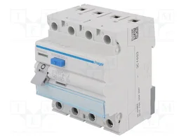 Hager RCCB Interruptor diferencial 3P+N 40A 30mA 6kA Clase A CDA440J