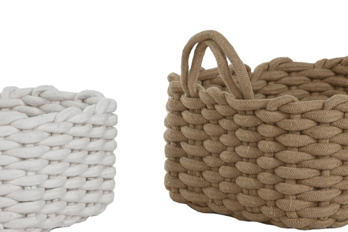 DKD Home Decor Set de 3 Cestas de Cuerda 32x25x15 cm DKD Home Decor Set de 3 Cestas de Cuerda 32x25x15 cm