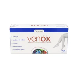 DRASANVI Venox 14 Viales - Complemento Alimenticio con Extractos de Frutos Rojos, Vitaminas A, C, E para la Circulación