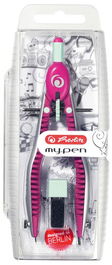 Compas Herlitz My.Pen Con Bigotera Menta/Purpura (Set de 4)
