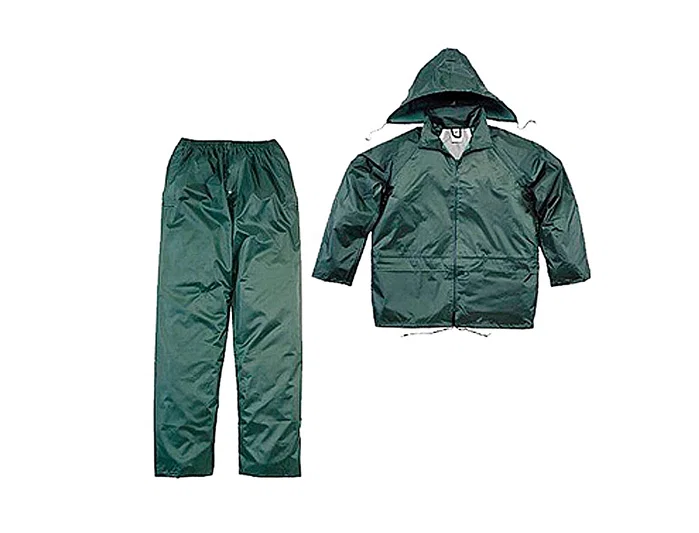 Deltaplus 400 Conjunto de lluvia poliéster/PVC verde talla L