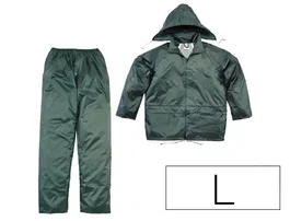 Deltaplus 400 Conjunto de lluvia poliéster/PVC verde talla L