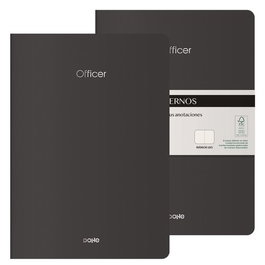 Cuaderno Dohe Officer A4 40H 90Gr. Liso Negro Noche Pack De 2