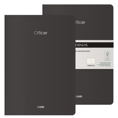 Cuaderno Dohe Officer A4 40H 90Gr. Liso Negro Noche Pack De 2 Cuaderno Dohe Officer A4 40H 90Gr. Liso Negro Noche Pack De 2