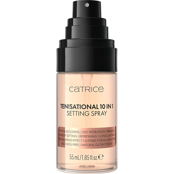 Catrice TEN!SATIONAL Spray Fijador 10 en 1 - 55 ml - Controla el Brilllo 24h, Hidrata 12h, Fija Maquillaje, Acabado Natural