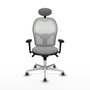 PIQUERAS Y CRESPO Silla de oficina Jorquera con mecanismo Sincro, Gris y Blanco