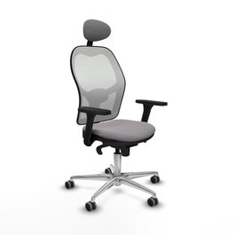 PIQUERAS Y CRESPO Silla de oficina Jorquera con mecanismo Sincro, Gris y Blanco