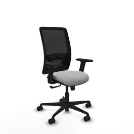 PIQUERAS Y CRESPO Silla de oficina Zulema con mecanismo Sincro, Gris claro y Negro