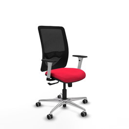 PIQUERAS Y CRESPO Silla de oficina Zulema con mecanismo Sincro, Rojo y Negro