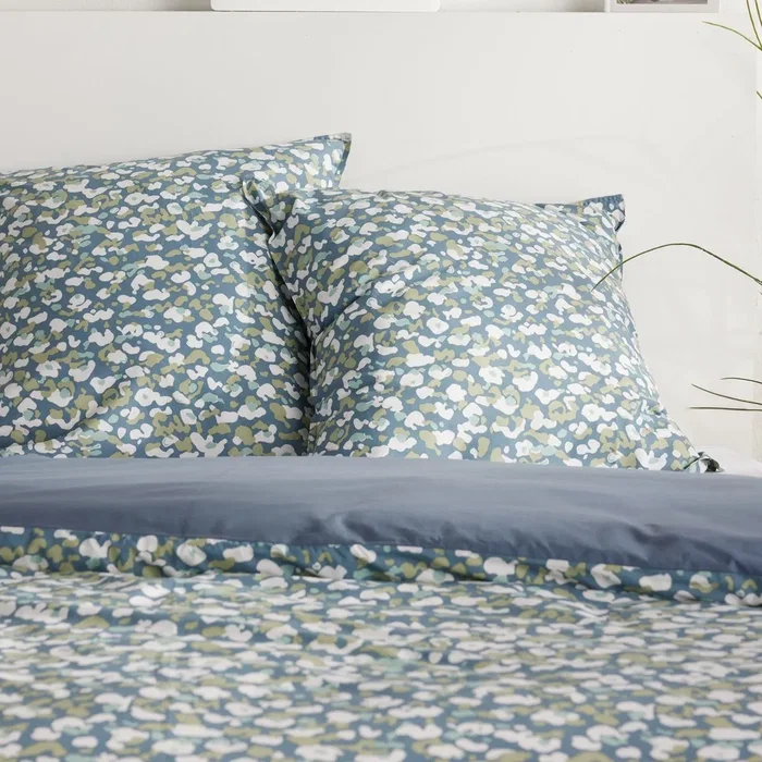 Today HOY Sunshine Juego de Cama Doble 220 x 240 cm Algodón Estampado Floral Azul TOD3574641292171