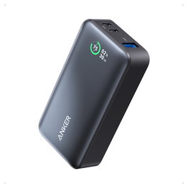Anker 533 PowerCore Power Bank 10000mAh Negro - 30W PD, 1 USB-A, 2 USB-C, Pantalla, Carga Rápida
