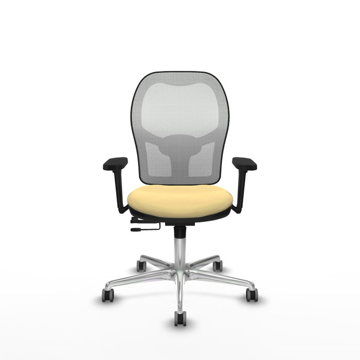 PIQUERAS Y CRESPO Silla de oficina Jorquera con mecanismo Sincro/Traslack, Similpiel Crema y Malla Blanco PIQUERAS Y CRESPO Silla de oficina Jorquera con mecanismo Sincro/Traslack, Similpiel Crema y Malla Blanco