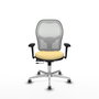 PIQUERAS Y CRESPO Silla de oficina Jorquera con mecanismo Sincro/Traslack, Similpiel Crema y Malla Blanco