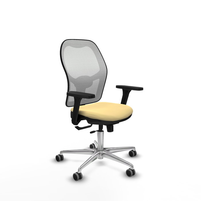 PIQUERAS Y CRESPO Silla de oficina Jorquera con mecanismo Sincro/Traslack, Similpiel Crema y Malla Blanco PIQUERAS Y CRESPO Silla de oficina Jorquera con mecanismo Sincro/Traslack, Similpiel Crema y Malla Blanco