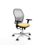 PIQUERAS Y CRESPO Silla de oficina Jorquera con mecanismo Sincro/Traslack, Similpiel Crema y Malla Blanco