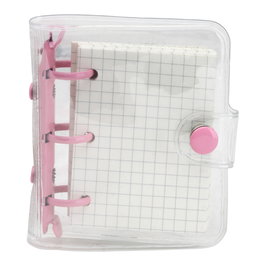 CMP General - Libreta de Anillas Mini con Tapa de Plástico y Cierre, Bolsillos Internos, 80 Hojas Cuadriculadas, 8.5 x 2.5 cm, Colores Surtidos