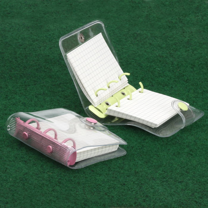 CMP General - Libreta de Anillas Mini con Tapa de Plástico y Cierre, Bolsillos Internos, 80 Hojas Cuadriculadas, 8.5 x 2.5 cm, Colores Surtidos