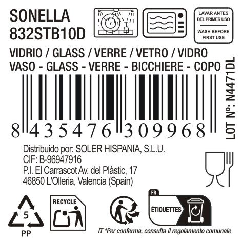 La Mediterranea Vaso Alto Sonella 430cc Azul