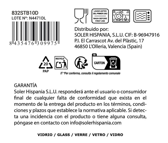 La Mediterranea Vaso Alto Sonella 430cc Azul