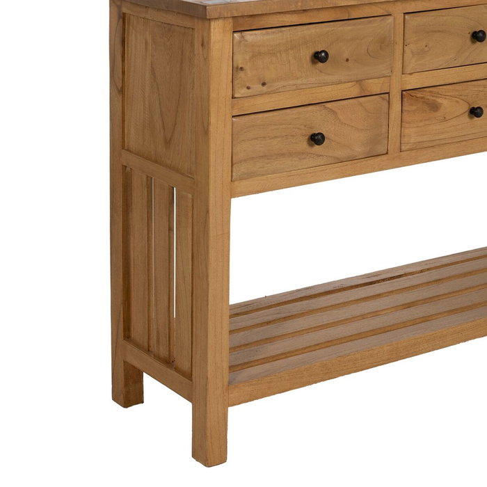 Ixia Consola de Madera de Mindi Natural 130 x 35 x 85 cm