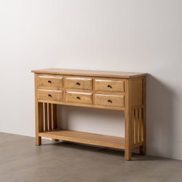 Ixia Consola de Madera de Mindi Natural 130 x 35 x 85 cm