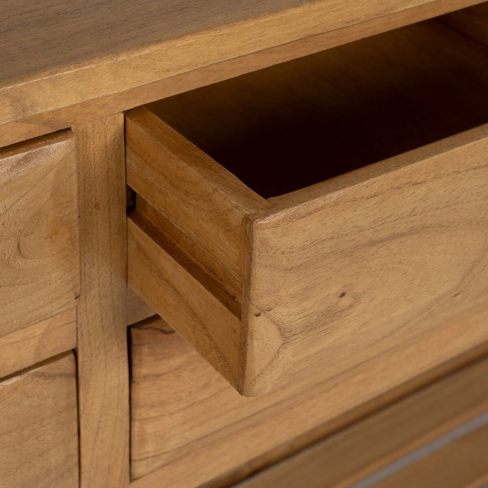 Ixia Consola de Madera de Mindi Natural 130 x 35 x 85 cm