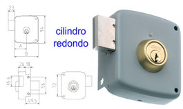 MCM Cerradura de Sobreponer 2524PR Derecha Pintada con Cilindro Redondo