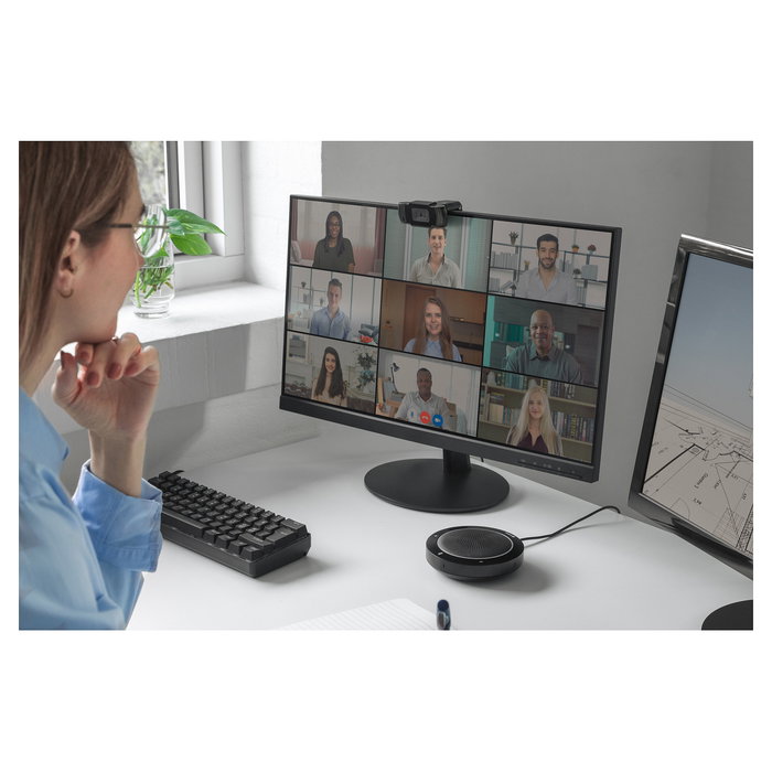 SANDBERG USB Webcam 480P Saver, 0.3 MP CMOS, 640x480@30fps, Micrófono Incorporado, Negro, Compatible con Windows 10, 7, 8, XP, Vista, MAC