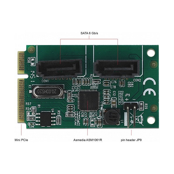 DeLOCK Adaptador PCIe a 2 Puertos SATA RAID 0, 1, SPAN - 95264 para Windows 7, 8, 8.1, 10 y Linux
