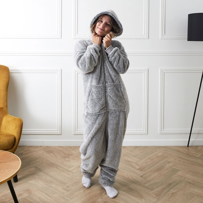 Home Deco Factory Mono Sherpa Gris Adulto