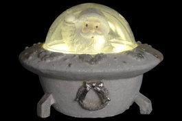 DKD Home Decor Figura Navidad Ovni Resina LED 10 x 12.5 cm