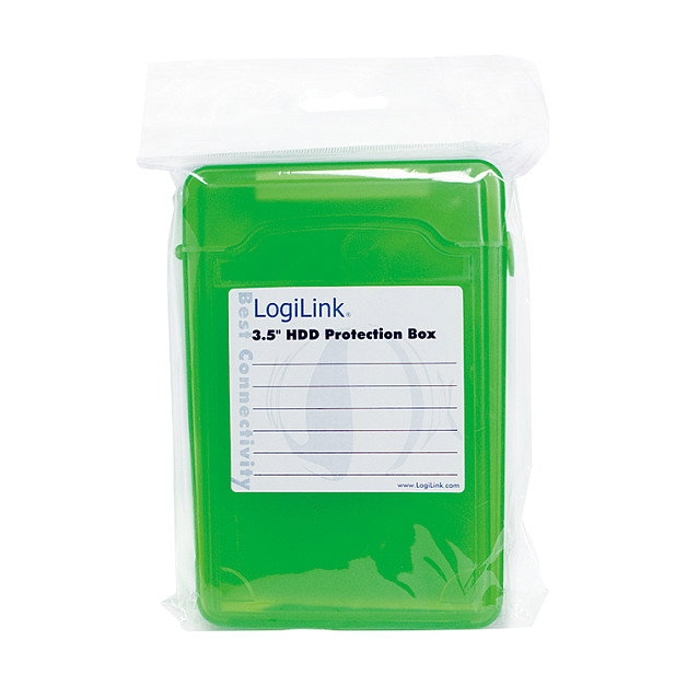 LogiLink Caja de protección para 1 HDD de 3,5 pulg, verde