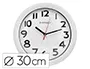 Q-connect Reloj de Pared Redondo Plástico Oficina 30 cm Marco Blanco