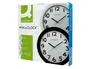 Q-connect Reloj de Pared Redondo Plástico Oficina 30 cm Marco Blanco