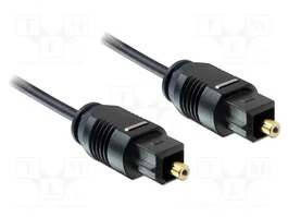 DeLOCK Cable de audio óptico Toslink de 2 m, Macho a Macho, Negro
