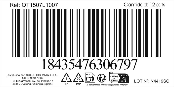 Inde Set 3 Cucharas de Mesa "Louvre" Acero Inoxidable 2mm (12 Cajas)