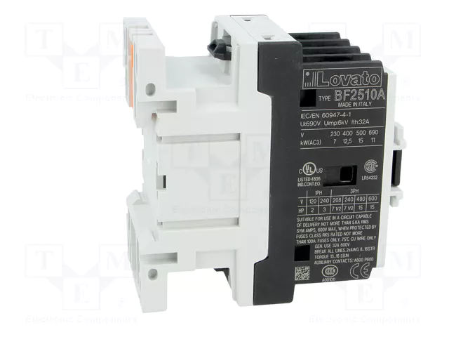 LOVATO ELECTRIC Contactor BF 3-polar 25A 230VAC LOVATO ELECTRIC Contactor BF 3-polar 25A 230VAC