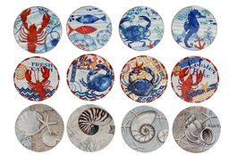 DKD Home Decor Posavasos Dolomite Marino Surtido de 12 Unidades