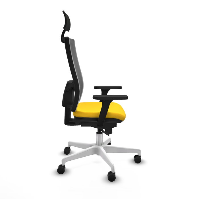 PIQUERAS Y CRESPO Silla de oficina Horna con mecanismo Sincro, Amarillo y Gris