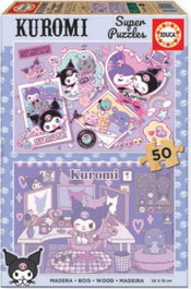 EDUCA BORRAS Puzzle 2x50 Piezas Madera Hello Kitty Kuromi