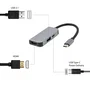 Gembird A-CM-COMBO3-02 Adaptador Multi Puerto 3 en 1 USB Type-C, HDMI 4K y PD Plata