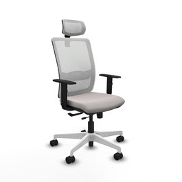 PIQUERAS Y CRESPO Silla de oficina Haches Blanca con mecanismo Sincro/Traslack